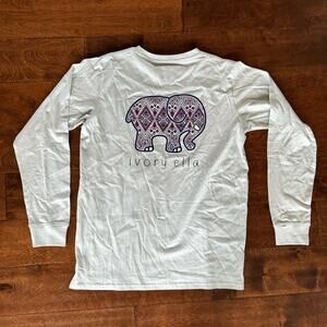 Ivory Ella Women's Small Graphic Tee‎ Shirt Light Blue Light Blue Elephant